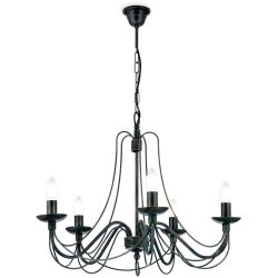 Kronleuchter Vela Grün/Schwarz Stahl 60 cm 50 cm - Farbe: Schwarz/grün - Kronleuchter