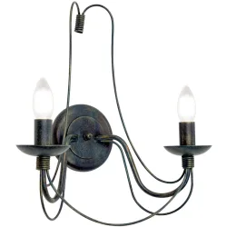 Wandlampe Vela Grün/Schwarz Stahl 39 cm 40 cm - Farbe: Schwarz/grün - Wandlampe