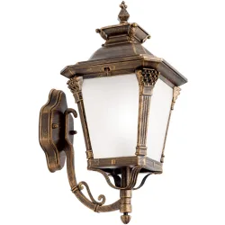 Wandlampe aussen Aiko 23 cm 47 cm - Farbe: Patina - Material: Siluminguss/Glas - Wandlampe aussen