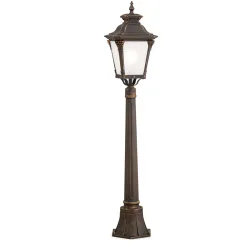 Aussenlampe Aiko 23 cm 117 cm - Farbe: Patina - Material: Siluminguss/Glas - Aussenlampe