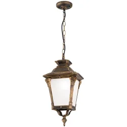 Deckenlampe aussen Aiko 23 cm 46 cm - Farbe: Patina - Material: Siluminguss/Glas - Deckenlampe aussen