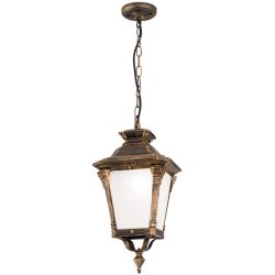 Deckenlampe aussen Aiko 23 cm 46 cm - Farbe: Patina - Material: Siluminguss/Glas - Deckenlampe aussen