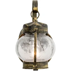 Wandlampe aussen Taverna Gold/Schwarz 14 cm 26 cm - Farbe: schwarz-gold - Material: Siluminguss/Glas - Wandlampe aussen