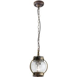 Deckenlampe aussen Taverna Gold/Schwarz 14 cm 21 cm - Farbe: schwarz-gold - Material: Siluminguss/Glas - Deckenlampe aussen