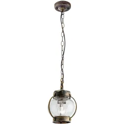 Deckenlampe aussen Taverna Gold/Schwarz 14 cm 21 cm - Farbe: schwarz-gold - Material: Siluminguss/Glas - Deckenlampe aussen