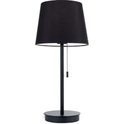 Tischlampe Ludwig Schwarz Stahl/Leinen 23.5 cm 50 cm - Tischlampe