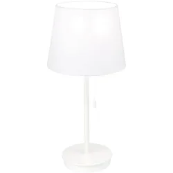 Tischlampe Ludwig Weiss Stahl/Leinen 23.5 cm 50 cm - Tischlampe