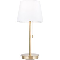 Tischlampe Ludwig Stahl/Leinen 23.5 cm 50 cm - Farbe: Patina - Tischlampe
