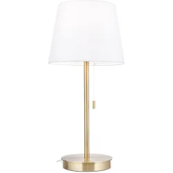 Tischlampe Ludwig Stahl/Leinen 23.5 cm 50 cm - Farbe: Patina - Tischlampe