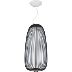 Foscarini Pendellampe Spokes MyLight 1 Grau Aluminium/Stahl 33 cm 71 cm - Farbe: graphit - LED - Lichtfarbe: Extra warmweiss - Pendellampe- LED