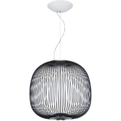 Foscarini Pendellampe Spokes MyLight 2 midi Grau Aluminium/Stahl 45 cm 45 cm - Farbe: graphit - LED - Lichtfarbe: Extra warmweiss - Pendellampe- LED