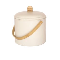 Diverse Komposteimer Pebbly Beige Stahl/Holz - Farbe: cream - Material: Holz/Stahl