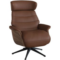 Relaxsessel Cam Braun Leder 83 cm 88 cm - Farbe: kastanie - Relaxsessel