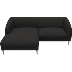 Ecksofa Fady Grau Stoff 218 cm 148.5 cm - Farbe: Anthrazitgrau - Ecksofa