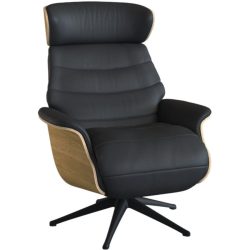 Relaxsessel Cam Schwarz Leder 83 cm 88 cm - Relaxsessel