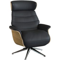 Relaxsessel Cam Schwarz Leder 83 cm 88 cm - Relaxsessel