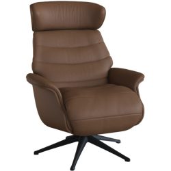 Relaxsessel Cam Braun Leder 83 cm 88 cm - Farbe: cognac - Relaxsessel