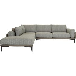 Massimo Divani Ecksofa Eliah Braun/Grau Stoff 290 cm 210 cm - Farbe: grau-braun - Ecksofa