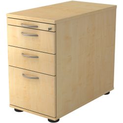 Standcontainer Office Braun/Silber Holz 42.8 cm 76 cm 80 cm - Farbe: Ahorn/Aluminium gebürstet - Material: Holzwerkstoff - Standcontainer