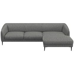 Ecksofa Fady Grau Stoff 298 cm 74 cm - Farbe: flanellgrau - Ecksofa