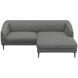 Ecksofa Fady Grau Stoff 220 cm 148.5 cm - Farbe: flanellgrau - Ecksofa