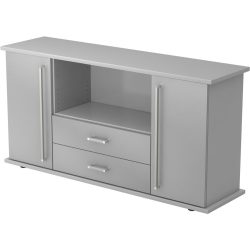 Sideboard Office Silber/Grau Holz 166.1 cm 44.8 cm 84 cm - Farbe: silber, grau - Material: Holzwerkstoff - Sideboard