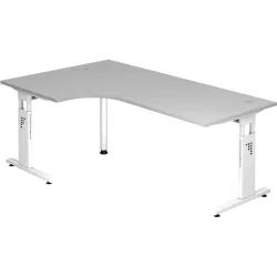 Schreibtisch Office Grau Holz 200 cm - Material: Holzwerkstoff - Schreibtisch