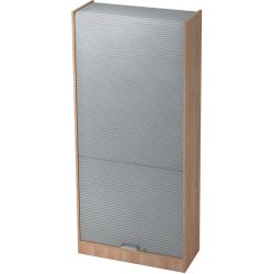 Aktenschrank Office Silber/Braun Holz/Kunststoff 90 cm 40 cm 200.4 cm - Farbe: Silber, Nussbaum Dekor - Material: Holzwerkstoff, Kunststoff -
