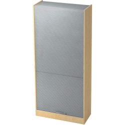 Aktenschrank Office Silber/Braun Holz/Kunststoff 90 cm 40 cm 200.4 cm - Farbe: Silber, Ahorn Dekor - Material: Holzwerkstoff, Kunststoff -