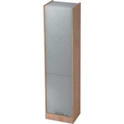 Aktenschrank Office Silber/Braun Holz/Kunststoff 50 cm 40 cm 200.4 cm - Farbe: Silber, Nussbaum Dekor - Material: Holzwerkstoff, Kunststoff -