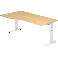 Schreibtisch Office Holz 180 cm - Farbe: Ahorn - Material: Holzwerkstoff - Schreibtisch