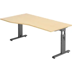 Schreibtisch Office Holz 180 cm - Farbe: Ahorn - Material: Holzwerkstoff - Schreibtisch