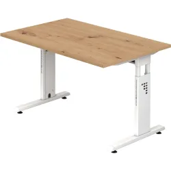 Schreibtisch Office Braun Holz 120 cm - Farbe: Asteiche - Material: Holzwerkstoff - Schreibtisch