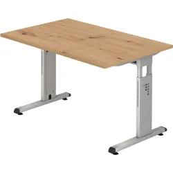 Schreibtisch Office Braun Holz 120 cm - Farbe: Asteiche - Material: Holzwerkstoff - Schreibtisch