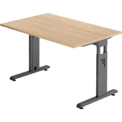Schreibtisch Office Braun Holz 120 cm - Farbe: eiche - Material: Holzwerkstoff - Schreibtisch