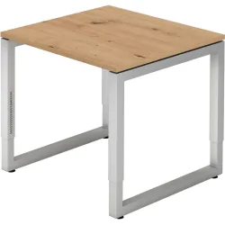Schreibtisch Office Braun Holz 80 cm Höhenverstellbar (manuell) - Farbe: Asteiche - Material: Holzwerkstoff - Schreibtisch