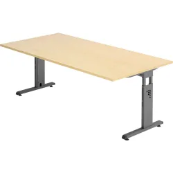 Schreibtisch Office Holz 200 cm - Farbe: Ahorn - Material: Holzwerkstoff - Schreibtisch
