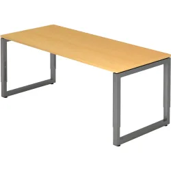 Schreibtisch Office Braun Holz 180 cm Höhenverstellbar (manuell) - Farbe: buche - Material: Holzwerkstoff - Schreibtisch