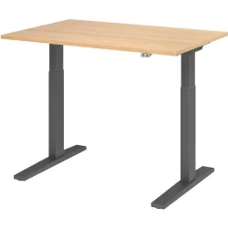 Hammerbacher Steh-Sitz-Schreibtisch VXMKA12/E/G Eiche 1200 x 800 mm