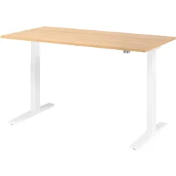 Hammerbacher Sitz-Steh-Arbeitsplatz XMKA16 Eiche Silber
