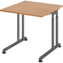 Schreibtisch Office Braun Holz 80 cm Höhenverstellbar (manuell) - Farbe: Nussbaum - Material: Holzwerkstoff - Schreibtisch