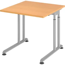 Schreibtisch Office Braun Holz 80 cm Höhenverstellbar (manuell) - Farbe: buche - Material: Holzwerkstoff - Schreibtisch