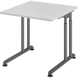 Schreibtisch Office Grau Holz 80 cm Höhenverstellbar (manuell) - Material: Holzwerkstoff - Schreibtisch