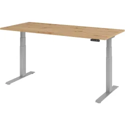 Hammerbacher Sitz-Steh-Arbeitsplatz XDKB19 Eiche Silber