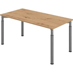 Schreibtisch Office Braun Holz 160 cm - Farbe: Asteiche - Material: Holzwerkstoff - Schreibtisch