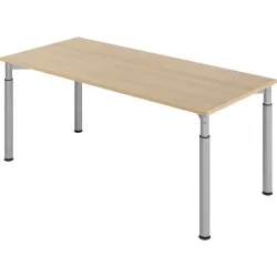 Schreibtisch Office Braun Holz 180 cm Höhenverstellbar (manuell) - Farbe: eiche - Material: Holzwerkstoff - Schreibtisch