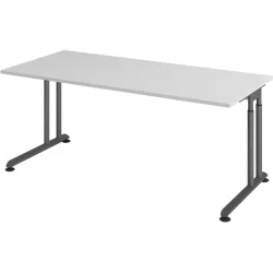 Schreibtisch Office Grau Holz 180 cm - Material: Holzwerkstoff - Schreibtisch