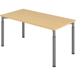 Schreibtisch Office Braun Holz 160 cm Höhenverstellbar (manuell) - Farbe: buche - Material: Holzwerkstoff - Schreibtisch