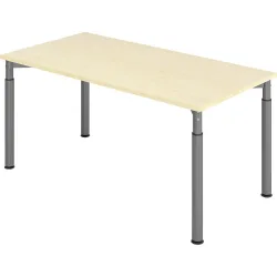 Schreibtisch Office Holz 160 cm Höhenverstellbar (manuell) - Farbe: Ahorn - Material: Holzwerkstoff - Schreibtisch