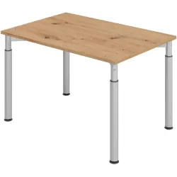 Schreibtisch Office Braun Holz 120 cm Höhenverstellbar (manuell) - Farbe: Asteiche - Material: Holzwerkstoff - Schreibtisch